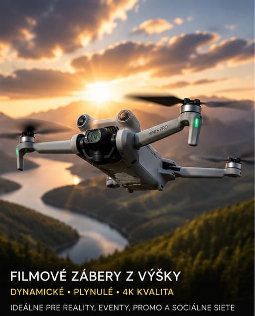 DJI Mini 5 Pro pri natáčaní leteckých záberov